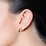 2 1/2 Carat Ruby and Lab Grown Diamond Hoop Earrings In 14 Karat Yellow Gold Image-6