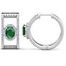 2 1/2 Carat Emerald and Lab Grown Diamond Hoop Earrings In 14 Karat White Gold Image-2