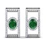 2 1/2 Carat Emerald and Lab Grown Diamond Hoop Earrings In 14 Karat White Gold Image-4