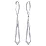 1 Carat Lab Grown Diamond Drop Earrings In 14 Karat White Gold, 2 Inches Image-3