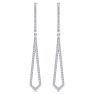 1 Carat Lab Grown Diamond Drop Earrings In 14 Karat White Gold, 2 Inches Image-4