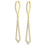 1 Carat Lab Grown Diamond Drop Earrings In 14 Karat Yellow Gold, 2 Inches Image-1