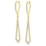 1 Carat Lab Grown Diamond Drop Earrings In 14 Karat Yellow Gold, 2 Inches Image-1