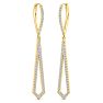 1 Carat Lab Grown Diamond Drop Earrings In 14 Karat Yellow Gold, 2 Inches Image-3