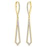 1 Carat Lab Grown Diamond Drop Earrings In 14 Karat Yellow Gold, 2 Inches Image-3