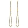 1 Carat Lab Grown Diamond Drop Earrings In 14 Karat Yellow Gold, 2 Inches Image-4