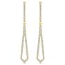 1 Carat Lab Grown Diamond Drop Earrings In 14 Karat Yellow Gold, 2 Inches Image-4