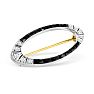 Estate Jewelry 14K White and Yellow Gold White Sapphire and Black Onyx Pin, 1-1/2 Inches Image-2