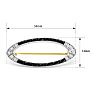 Estate Jewelry 14K White and Yellow Gold White Sapphire and Black Onyx Pin, 1-1/2 Inches Image-4
