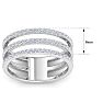 1/2 Carat Lab Grown Diamond Wrap Ring In 14 Karat White Gold Image-5