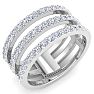 1 Carat Lab Grown Diamond Wrap Ring In 14 Karat White Gold Image-2