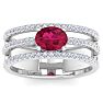 1 1/2 Carat Lab Grown Diamond and Ruby Wrap Ring In 14 Karat White Gold Image-1