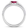 1 1/2 Carat Lab Grown Diamond and Ruby Wrap Ring In 14 Karat White Gold Image-3