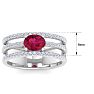 1 1/2 Carat Lab Grown Diamond and Ruby Wrap Ring In 14 Karat White Gold Image-5