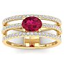 1 1/2 Carat Lab Grown Diamond and Ruby Wrap Ring In 14 Karat Yellow Gold Image-1