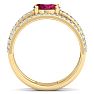 1 1/2 Carat Lab Grown Diamond and Ruby Wrap Ring In 14 Karat Yellow Gold Image-3