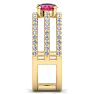1 1/2 Carat Lab Grown Diamond and Ruby Wrap Ring In 14 Karat Yellow Gold Image-4