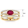 1 1/2 Carat Lab Grown Diamond and Ruby Wrap Ring In 14 Karat Yellow Gold Image-5