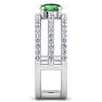 1 1/2 Carat Lab Grown Diamond and Emerald Wrap Ring In 14 Karat White Gold Image-4