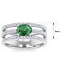 1 1/2 Carat Lab Grown Diamond and Emerald Wrap Ring In 14 Karat White Gold Image-5