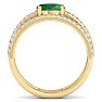 1 1/2 Carat Lab Grown Diamond and Emerald Wrap Ring In 14 Karat Yellow Gold Image-3