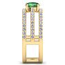 1 1/2 Carat Lab Grown Diamond and Emerald Wrap Ring In 14 Karat Yellow Gold Image-4
