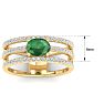 1 1/2 Carat Lab Grown Diamond and Emerald Wrap Ring In 14 Karat Yellow Gold Image-5