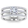 1 1/2 Carat Lab Grown Diamond Wrap Ring In 14 Karat White Gold Image-1