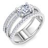 1 1/2 Carat Lab Grown Diamond Wrap Ring In 14 Karat White Gold Image-2