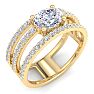 1 1/2 Carat Lab Grown Diamond Wrap Ring In 14 Karat Yellow Gold Image-2