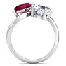 3 1/2 Carat Ruby and Lab Grown Diamond Two Stone Engagement Ring In 14 Karat White Gold, Pear-Pear Image-3