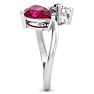 3 1/2 Carat Ruby and Lab Grown Diamond Two Stone Engagement Ring In 14 Karat White Gold, Pear-Pear Image-4