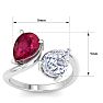 3 1/2 Carat Ruby and Lab Grown Diamond Two Stone Engagement Ring In 14 Karat White Gold, Pear-Pear Image-5