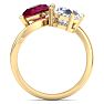 3 1/2 Carat Ruby and Lab Grown Diamond Two Stone Engagement Ring In 14 Karat Yellow Gold, Pear-Pear Image-3