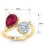 3 1/2 Carat Ruby and Lab Grown Diamond Two Stone Engagement Ring In 14 Karat Yellow Gold, Pear-Pear Image-5