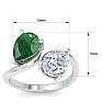 3 1/2 Carat Emerald and Lab Grown Diamond Two Stone Engagement Ring In 14 Karat White Gold, Pear-Pear Image-5