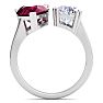 4 3/4 Carat Ruby and Lab Grown Diamond Two Stone Engagement Ring In 14 Karat White Gold, Pear Image-3