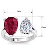 4 3/4 Carat Ruby and Lab Grown Diamond Two Stone Engagement Ring In 14 Karat White Gold, Pear Image-5