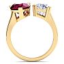 4 3/4 Carat Ruby and Lab Grown Diamond Two Stone Engagement Ring In 14 Karat Yellow Gold, Pear Image-3