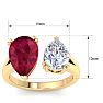 4 3/4 Carat Ruby and Lab Grown Diamond Two Stone Engagement Ring In 14 Karat Yellow Gold, Pear Image-5