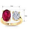 5 Carat Ruby and Lab Grown Diamond Two Stone Engagement Ring In 14 Karat Yellow Gold, Oval Image-5