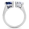 5 Carat Sapphire and Lab Grown Diamond Two Stone Engagement Ring In 14 Karat White Gold, Oval Image-3