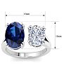 5 Carat Sapphire and Lab Grown Diamond Two Stone Engagement Ring In 14 Karat White Gold, Oval Image-5
