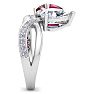 3 1/2 Carat Ruby and Lab Grown Diamond Two Stone Engagement Ring In 14 Karat White Gold, Pear Image-4