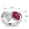 3 1/2 Carat Ruby and Lab Grown Diamond Two Stone Engagement Ring In 14 Karat White Gold, Pear Image-5