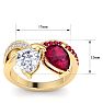3 1/2 Carat Ruby and Lab Grown Diamond Two Stone Engagement Ring In 14 Karat Yellow Gold, Pear Image-5