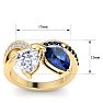 3 1/2 Carat Sapphire and Lab Grown Diamond Two Stone Engagement Ring In 14 Karat Yellow Gold, Pear Image-5