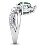 3 1/2 Carat Emerald and Lab Grown Diamond Two Stone Engagement Ring In 14 Karat White Gold, Pear Image-4