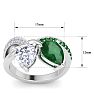 3 1/2 Carat Emerald and Lab Grown Diamond Two Stone Engagement Ring In 14 Karat White Gold, Pear Image-5
