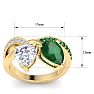 3 1/2 Carat Emerald and Lab Grown Diamond Two Stone Engagement Ring In 14 Karat Yellow Gold, Pear Image-5